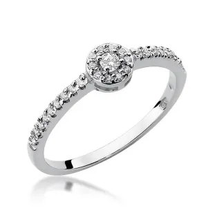 Złoty pierścionek z diamentem Białe złoto EW-273 0,19ct