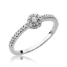 Złoty pierścionek z diamentem Białe złoto EW-273 0,19ct