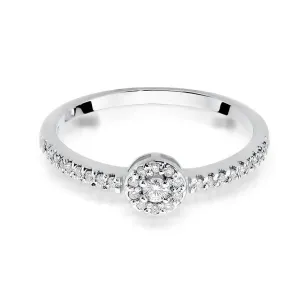 Złoty pierścionek z diamentem Białe złoto EW-273 0,19ct