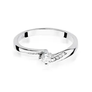 Złoty pierścionek z diamentem Białe złoto EW-262 0,19ct