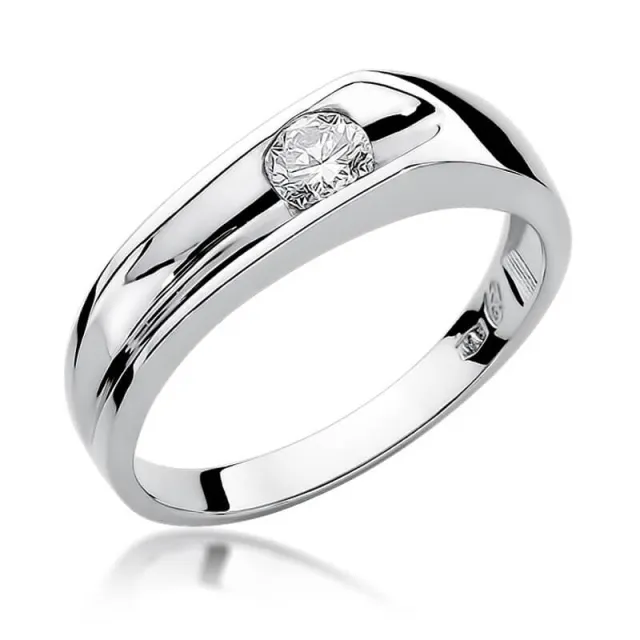 Złoty pierścionek z diamentem Białe złoto EW-15 0,25ct