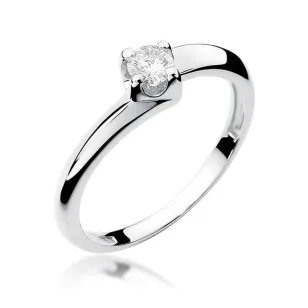 Złoty pierścionek z diamentem Białe złoto EW-161 0,20ct