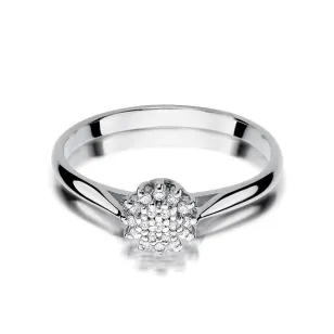 Złoty pierścionek z diamentem Białe złoto EW-401 0,10ct