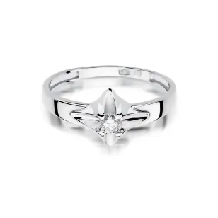 Pierścionek z białego złota z diamentem 0,12ct