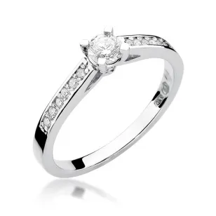 Złoty pierścionek z diamentem Białe złoto EW-52 0,36ct
