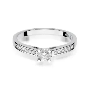 Pierścionek z białego złota diamenty 0,36ct