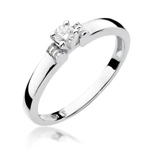 Złoty pierścionek z diamentem Białe złoto EW-81 0,15ct