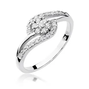 Złoty pierścionek z diamentem Białe złoto EW-184 0,17ct