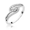 Złoty pierścionek z diamentem Białe złoto EW-184 0,17ct
