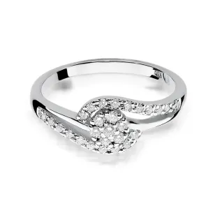 Złoty pierścionek z diamentem Białe złoto EW-184 0,17ct