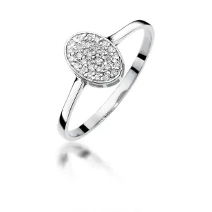 Złoty pierścionek z diamentem Białe złoto EW-154 0,14ct