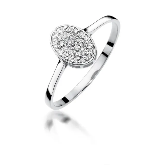 Złoty pierścionek z diamentem Białe złoto EW-154 0,14ct