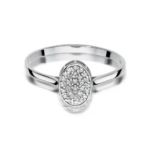 Złoty pierścionek z diamentem Białe złoto EW-154 0,14ct