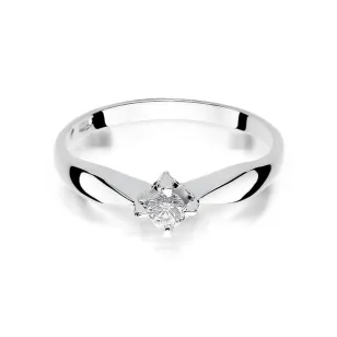 Pierścionek zaręczynowy z diamentem białe złoto 0,12ct