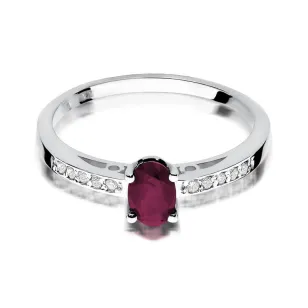 Pierścionek rubin białe złoto 0,60ct