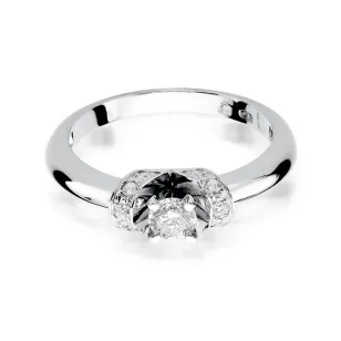 Złoty pierścionek z diamentem Białe złoto EW-43 0,33ct