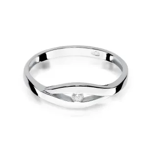 Złoty pierścionek z diamentem Białe złoto EW-194 0,04ct