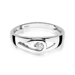 Złoty pierścionek z diamentem Białe złoto EW-253 0,12ct
