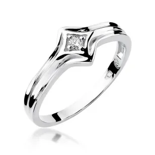 Złoty pierścionek z diamentem Białe złoto EW-29 0,05ct