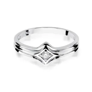 Złoty pierścionek z diamentem Białe złoto EW-29 0,05ct
