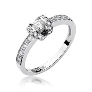 Złoty pierścionek z diamentami białe złoto 0,25ct