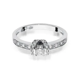 Złoty pierścionek z diamentem Białe złoto EW-162 0,25ct