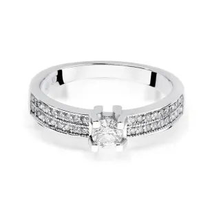 Złoty pierścionek z diamentem Białe złoto EW-59 0,48ct