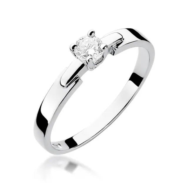 Złoty pierścionek z diamentem Białe złoto EW-241 0,20ct
