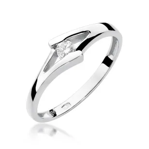 Złoty pierścionek z diamentem Białe złoto EW-250 0,10ct