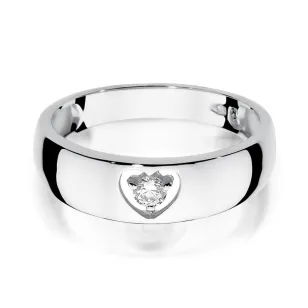 Złoty pierścionek z diamentem Białe złoto EW-71 0,10ct
