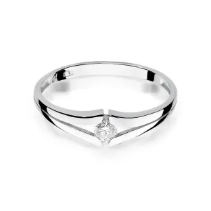Złoty pierścionek z diamentem Białe złoto EW-207 0,08ct