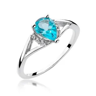 Pierścionek topaz białe złoto 0,90ct