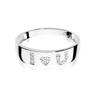 Złoty pierścionek z diamentem Białe złoto EW-268 0,07ct