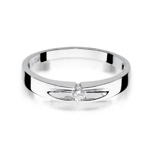 Złoty pierścionek z diamentem Białe złoto EW-125 0,08ct