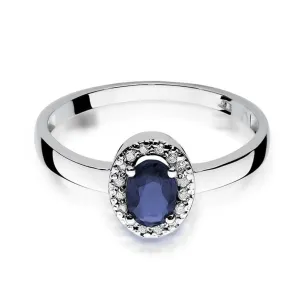 Szafir pierścionek białe złoto 0,70ct