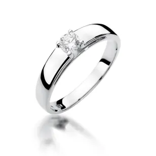 Złoty pierścionek z diamentem Białe złoto EW-374 0,23ct