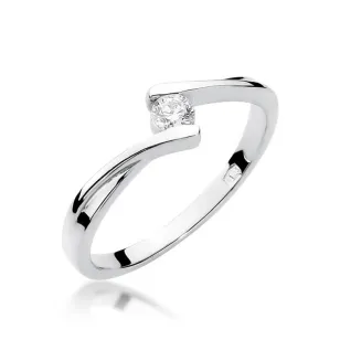 Złoty pierścionek z diamentem Białe złoto EW-180 0,10ct