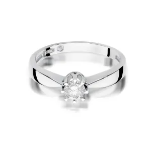 Złoty pierścionek z diamentem Białe złoto EW-228 0,30ct
