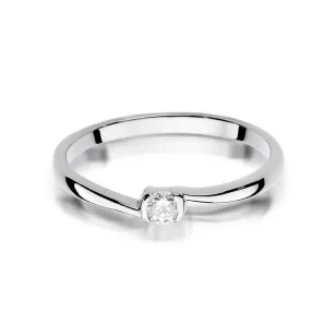 Złoty pierścionek z diamentem Białe złoto EW-380 0,09ct