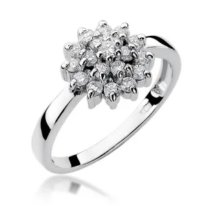 Złoty pierścionek z diamentem Białe złoto EW-4 0,40ct