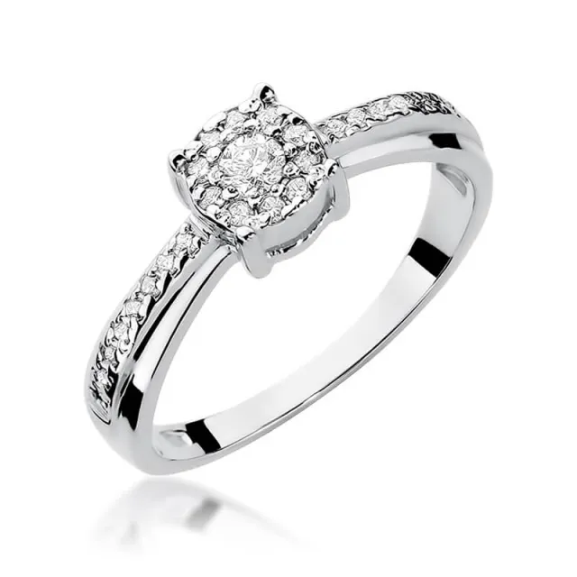 Złoty pierścionek z diamentem Białe złoto EW-302 0,25ct