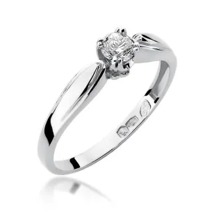 Złoty pierścionek z diamentem Białe złoto EW-197 0,24ct
