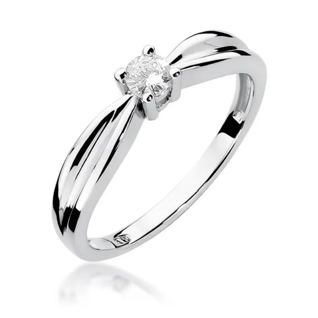 Pierścionek z diamentem białe złoto 0,15ct