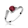 Złoty pierścionek z granatem białe złoto 0,60ct