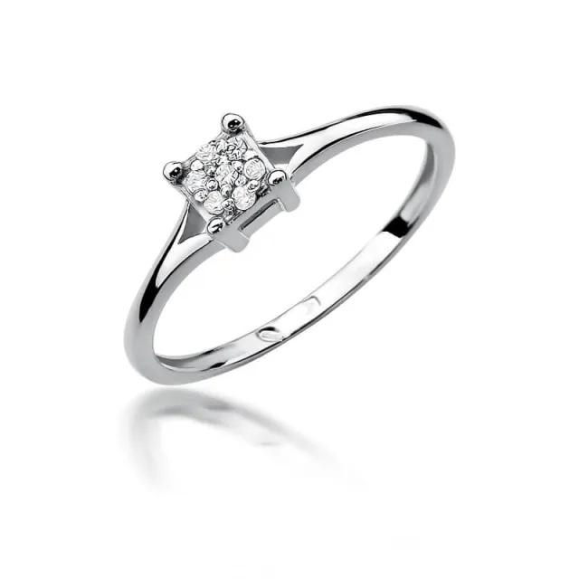 Pierścionek diament białe złoto 0,06ct
