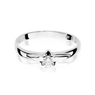 Złoty pierścionek z diamentem Białe złoto EW-88 0,10ct