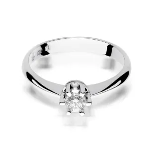 Złoty pierścionek z diamentem Białe złoto EW-36 0,23ct
