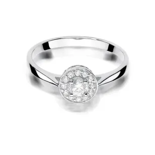 Złoty pierścionek z diamentem Białe złoto EW-390 0,25ct