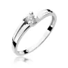Złoty pierścionek z diamentem Białe złoto EW-246 0,12ct