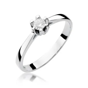 Pierścionek zaręczynowy z brylantem białe złoto 0,12ct
